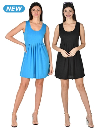 Kleider im 2er-Pack, schwarz + blau