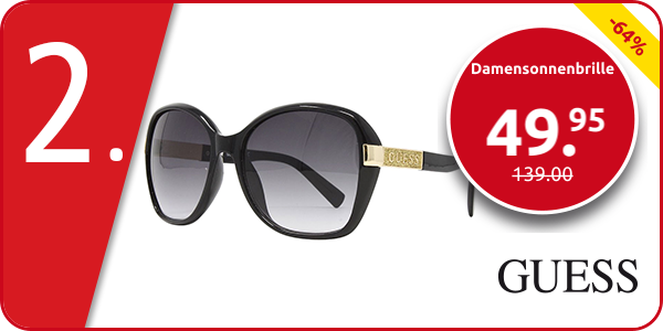 Guess Damensonnenbrille mit Dekoelement, schwarz
