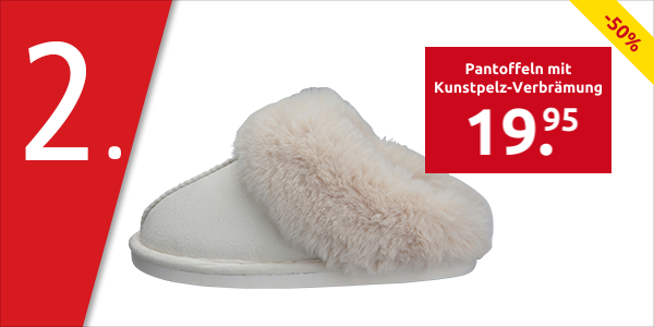 Pantoffeln mit Kunstpelz-Verbrämung