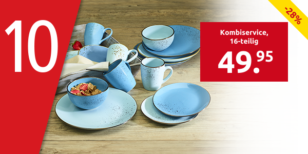 Kombiservice «Blue» für 4 Personen, 16-teilig