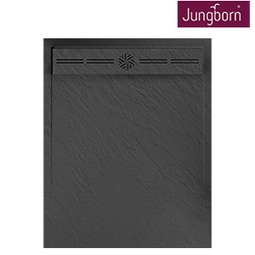 JUNGBORN Douchebak Venti zwart 100x80x3 cm | HORNBACH