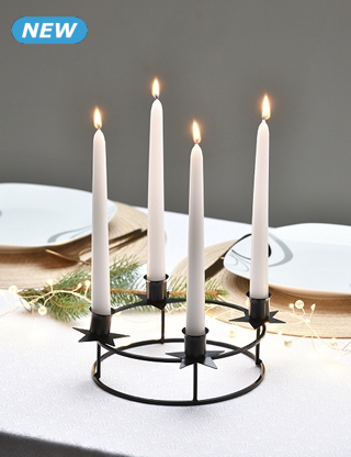 Kerzenhalter für 4 Kerzen, schwarz