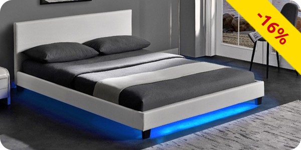 Bett LED «City», B 140 cm