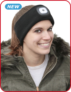 Stirnband mit LED, schwarz