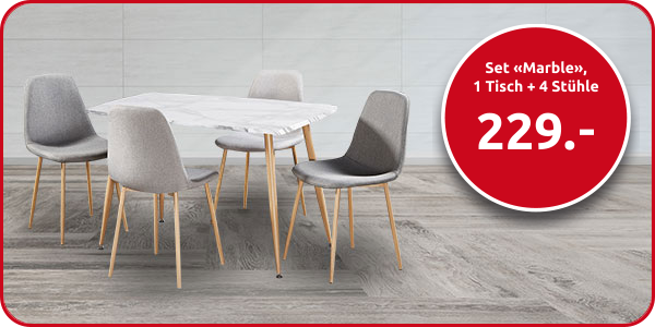 Set «Marble», 1 Tisch + 4 Stühle