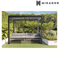 MIRADOR Paviljoen Basic aluminium-staal antraciet 300x300 cm, hoogte 240 cm | HORNBACH