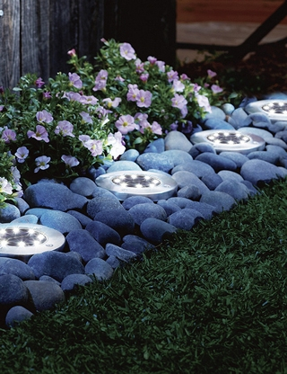 Solarlampen LED-Scheiben, 4 Stück