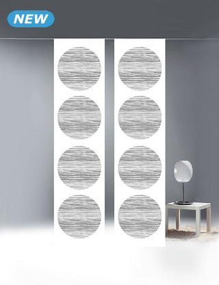 Schiebevorhang, H 245, B 60 cm, weiss/schwarz