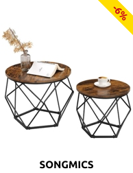 SONGMICS 2er-Set Beistelltische «Indus», schwarz