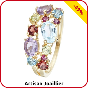 Artisan Joaillier Ring «Color me», Gelbgold/Multicolor-Steine