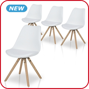 4er-Stuhlset «Arianda», weiss