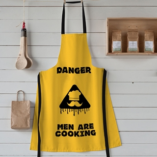 Küchenschürze «Danger», gelb