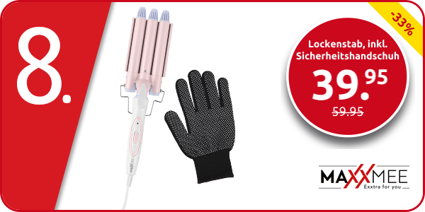 Maxxmee Lockenstab, inkl. Sicherheitshandschuh