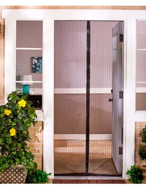 Magnetisches Moskitonetz, 2er-Pack, 50x220 cm, schwarz