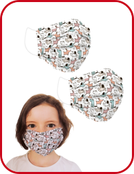 Set, 2 waschbare Masken für Kinder mit Hunde-Motiv