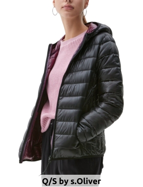 Q/S by s.Oliver Damenjacke mit Kapuze, schwarz