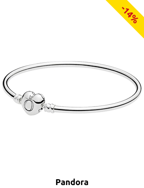 Pandora Armband mit Herzverschluss, Silber