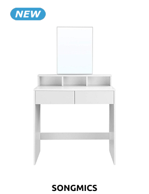 SONGMICS Schminktisch mit 2 Schubladen,  B 80 x H 140 x T 40 cm