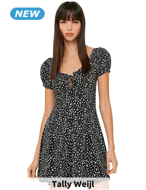 Tally Weijl geblümtes Kleid, schwarz/weiss