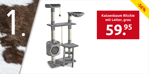 Katzenbaum Ritchie mit Leiter, grau