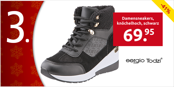 Sergio Todzi Damensneakers, knöchelhoch, schwarz