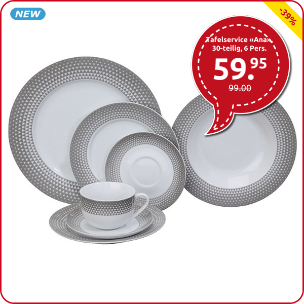 Tafelservice «Ana», 30-teilig für 6 Personen