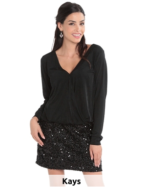 Kleid mit Pailletten, schwarz