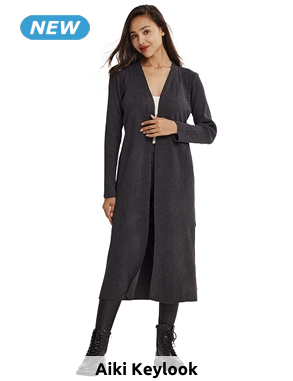 Lange Jacke «Joe», anthrazit/meliert