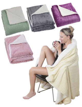 Fleecedecke «Popcorn», grau