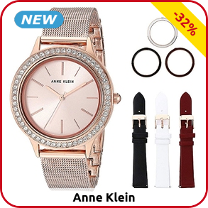 Anne Klein Damenuhr und austauschbares Armband, roségoldfarben