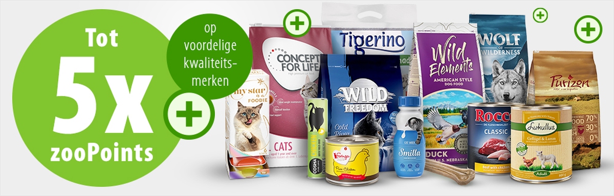 5x zooPoints op onze voordelige kwaliteitsmerken!