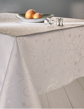 Tischdecke «Stars», 140 x 240 cm, silber