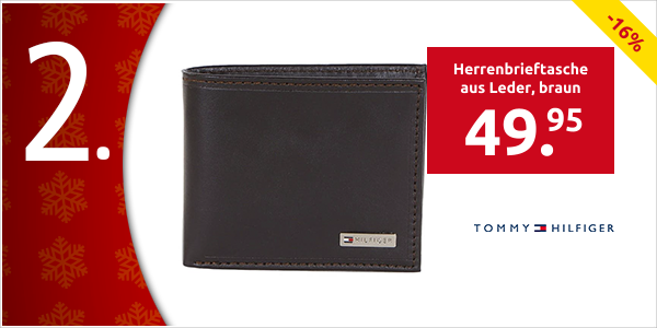 Tommy Hilfiger Herrenbrieftasche aus Leder, braun