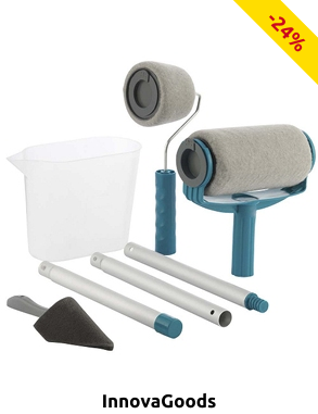 InnovaGoods Tropfsichere Farbrolle, 5-teilliger Set, blau