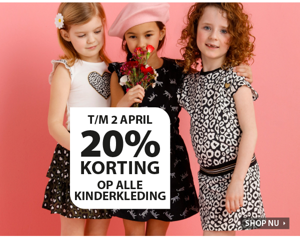 20% korting op alle kinderkleding!