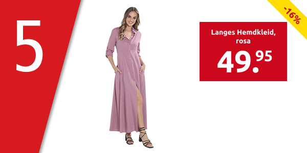 Langes Hemdkleid, rosa