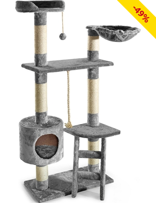 Katzenbaum Ritchie mit Leiter, grau