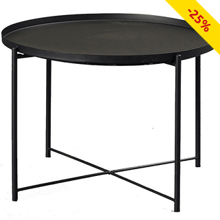 Couchtisch aus Metall, Ø 65 x H 46,5 cm, schwarz
