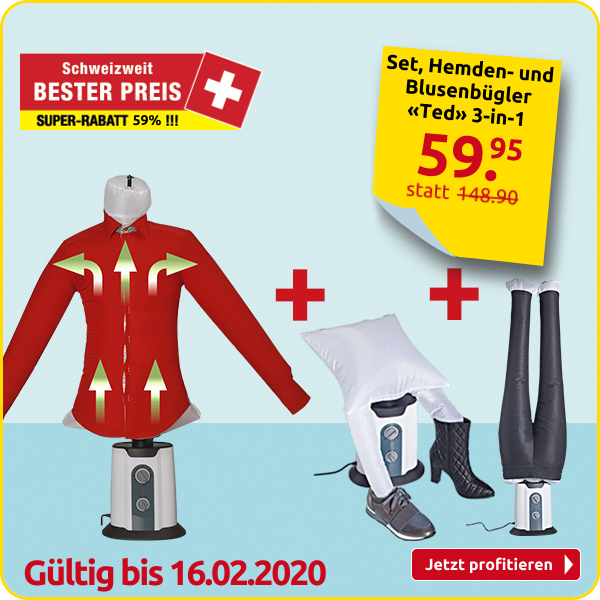 Set, Hemden- und Blusenbügler «Ted» 3-in-1