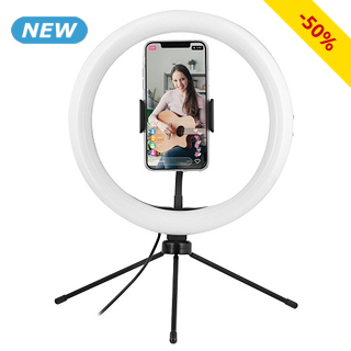 LED-Ringlicht mit Mini-Stativ, Set 4-teilig