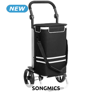 SONGMICS Faltbarer Einkaufswagen, 3-in-1, B 44 x H 100 T 27 cm