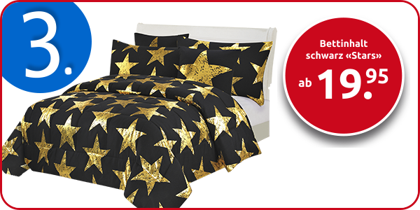 Bettinhalt schwarz «Stars»