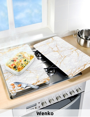 Glasabdeckplatten «Marmor Gold»