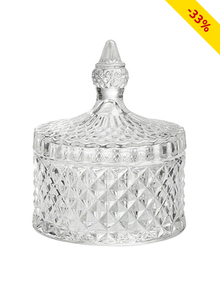 Wattepadbehälter aus Glas, Ø 10,5 cm