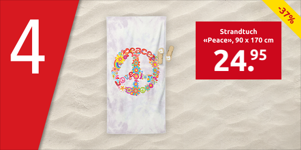 Strandtuch «Peace», 90 x 170 cm