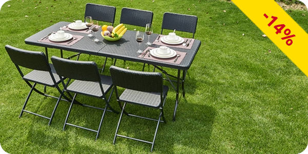 Klapptisch mit 6 Klappstühlen «Fiesta»