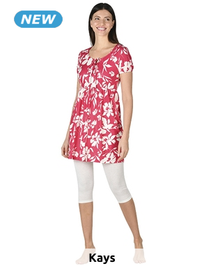 Ensemble Tunika + Leggings, fuchsia + weiss