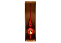 Christbaumspitze aus Glas Tanne 32 cm rot