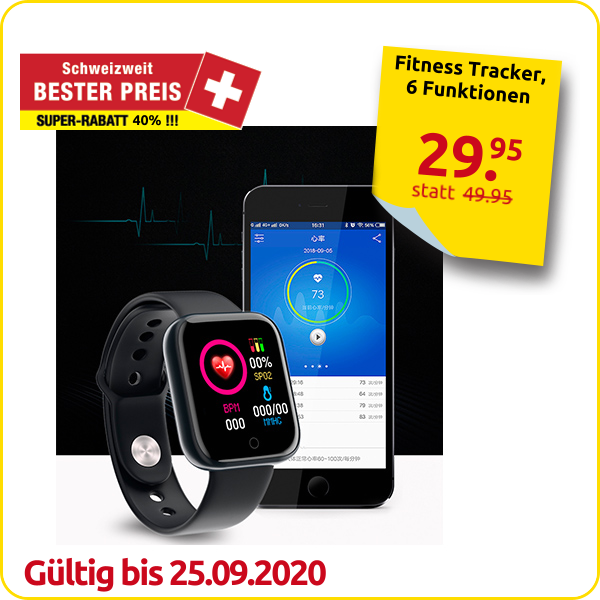 Fitness Tracker, 6 Funktionen, integrierte USB-Anschluss