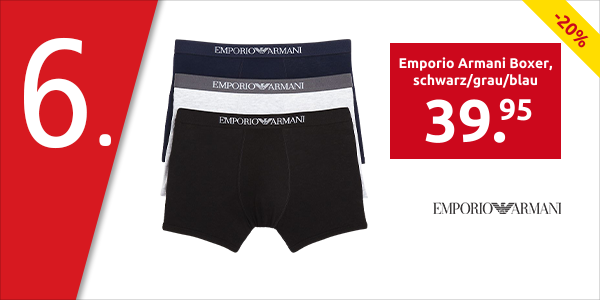 Emporio Armani Boxer, 3er-Pack, schwarz/grau/blau